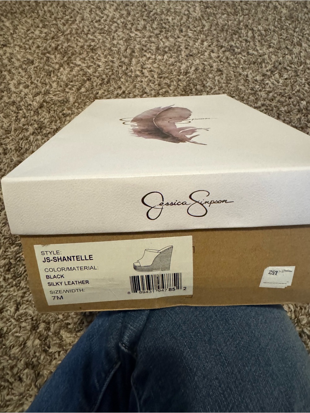 Jessica Simpson Black Wedge Sandals Boxed